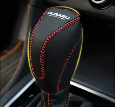 Чехол на ручку КПП (кожа) для Subaru Forester 2018 - 2019