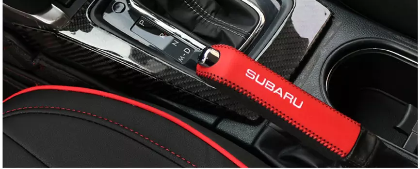 Чехол на ручку стояночного тормоза (кожа) для Subaru Forester 2018 - 2019