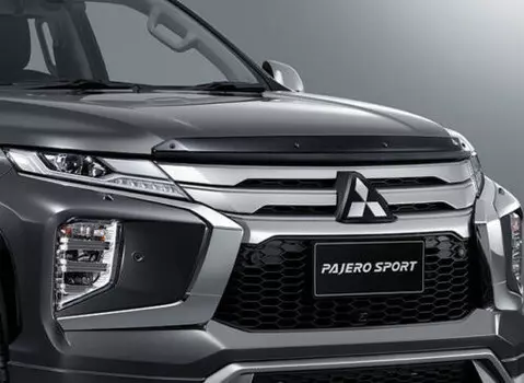 Дефлектор капота (короткий) Тайланд для Mitsubishi Pajero Sport 2020 +