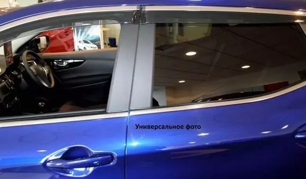 Дефлекторы боковых окон с нерж. молдингом, OEM Style для Renault Kaptur 2016 -