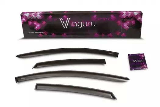 Дефлекторы боковых окон (тёмные, литьевой поликарбонат) Vinguru AFV31405 УАЗ Patriot 2014 -