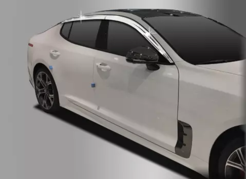 Дефлекторы на окна хромированные Auto Clover для KIA Stinger 2018 -