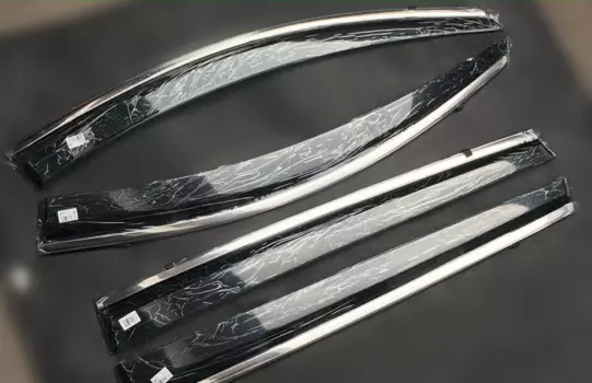 Дефлекторы на окна с хромированным молдингом для Geely Emgrand 7 2017 -