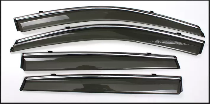 Дефлекторы на окна с хромированным молдингом для Renault Koleos (2008 - 2015)