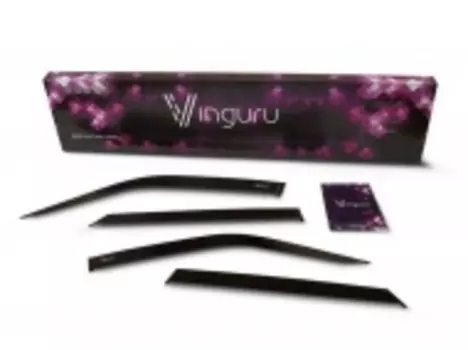 Дефлекторы окон, 4 части, тёмные, акрил Vinguru AFV48814 для Nissan Qashqai 2013-