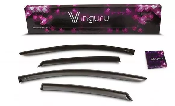 Дефлекторы окон, 4 части, тёмные, акрил Vinguru AFV54107 для Volkswagen Tiguan 2017-