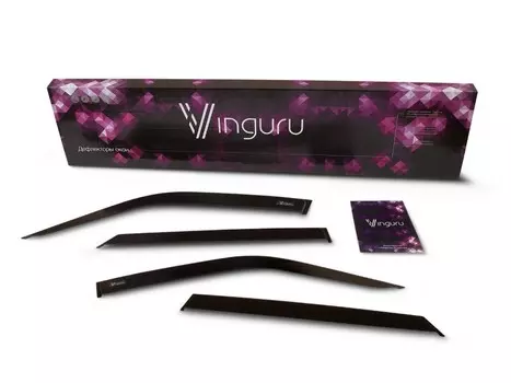 Дефлекторы окон, 4 части, тёмные, акрил Vinguru AFV63913 Toyota Highlander 2014 -