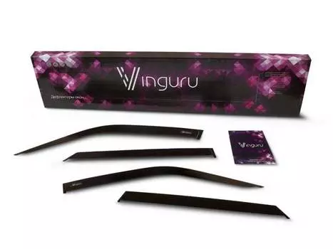 Дефлекторы окон, 4 части, тёмные, литьевой поликарбонат Vinguru AFV55813 для Nissan Qashqai 2013-