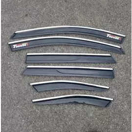 Дефлекторы окон c хром молдингом из 6 элементов Fancong FNC00100 для Hyundai Tucson 2021-