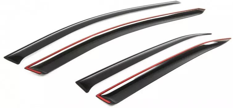 Дефлекторы окон (листовой ПММА, черный) Rival 32808001 Kia Picanto 2017 -