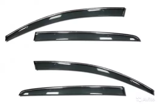 Дефлекторы окон с хром молдингом Cobra Tuning HE25316CR для Hyundai Creta (1G) 2016-