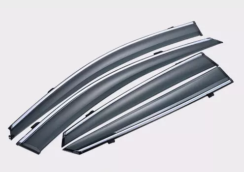 Дефлекторы окон с хром-молдингом для Foton Sauvana 2015 - 2019