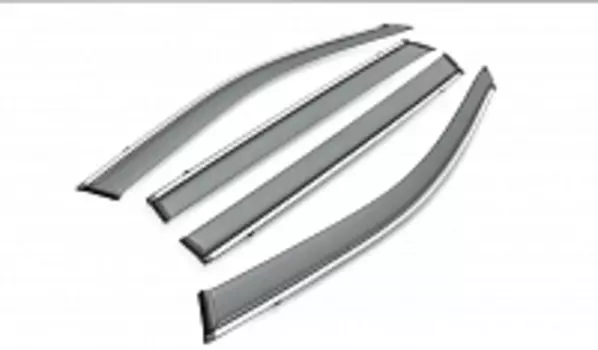 Дефлекторы окон с хром молдингом для Volkswagen Touareg 2018, 2019