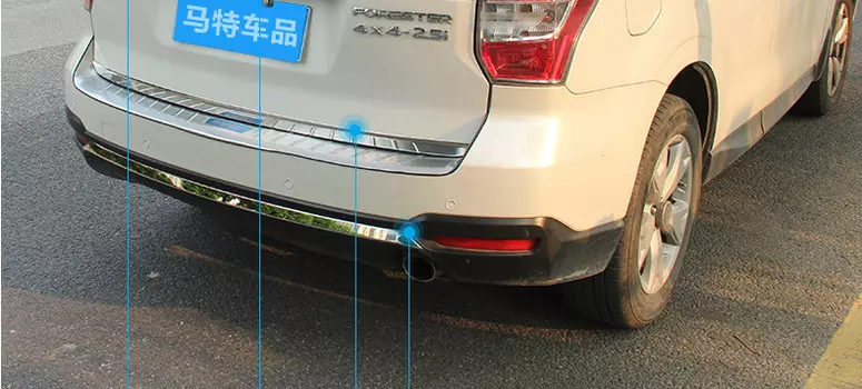 Декоративная накладка на задний бампер (хром) для Subaru Forester 2013 - 2015