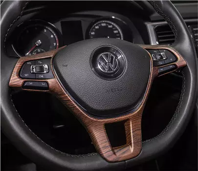 Декоративная вставка в руль ( под дерево, черный карбон) для Volkswagen Teramont 2017 -