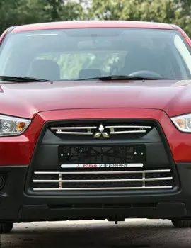 Декоративные элементы решетки радиатора 16 мм (2 элемента из 2 трубочек) - хромированные заглушки Souz-96 MASX.92.2168 Mitsubishi ASX (1G) 2010-