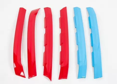 Декоративные накладки на решетку радиатора (синие, красные) для Volkswagen Teramont 2017 -