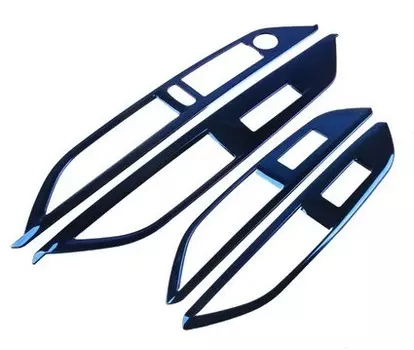 Декоративные накладки на стеклоподъемники (синии) для Peugeot 3008 2017-