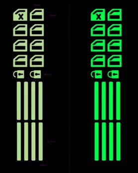 Декоративные наклейки на клавиши светящиеся в темноте