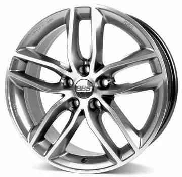 Диск колесный BBS SX0602 9xR20 5x114.3 ET42 ЦО82 серебристый тёмный с полированным ободом 10018443