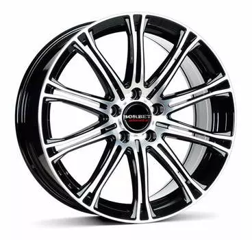 Диск колесный Borbet CW1 8xR18 5x114,3 ET40 ЦО72,5 черный глянцевый с полированной лицевой частью 221017
