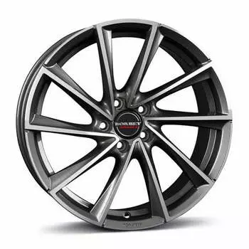 Диск колесный Borbet VTX 8xR18 5x112 ET44 ЦО57.1 серый темный с полированной лицевой частью 496497