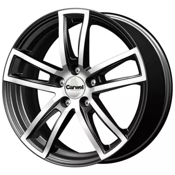 Диск колесный Carwel Арно 124 7xR16 5x100 ET40 ЦО67,1 чёрный с полированной лицевой частью 102130