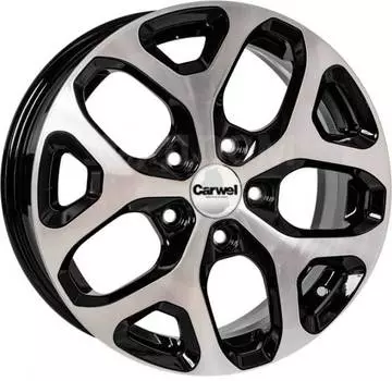 Диск колесный Carwel Баунт 152 7xR17 5x114.3 ЕТ50 ЦО67.1 черный с полированной лицевой частью 00036608