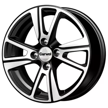 Диск колесный Carwel Бросно 127 5,5xR14 4x108 ET40 ЦО63,35 черный с полированной лицевой частью 36393