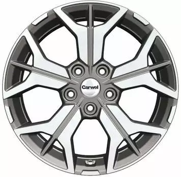 Диск колесный Carwel Бусани 1715 7xR17 5x114.3 ET39 ЦО60.1 серый с полированной лицевой частью 98655