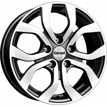 Диск колесный Carwel Буссе 164 6,5xR16 5x114,3 ET45 ЦО60,1 черный с полированной лицевой частью 36554