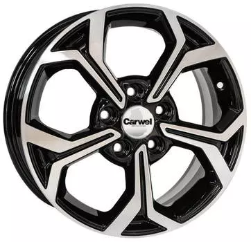 Диск колесный Carwel Цада 1606 6,5xR16 5x114,3 ET50 ЦО66,1 черный глянцевый с полированной лицевой частью 36700