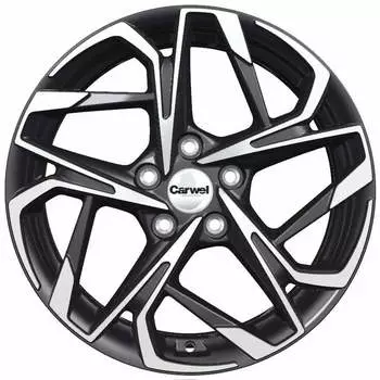 Диск колесный Carwel Цаган 1716 7xR17 5x114.3 ET48 ЦО67.1 чёрный глянцевый с полированной лицевой частью 098669