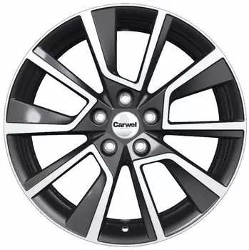 Диск колесный Carwel Чаны 1802 7xR18 5x112 ET43 ЦО57.1 чёрный глянцевый с полированной лицевой частью 097855