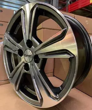 Диск колесный Carwel Диво 1502 6xR15 4x100 ET50 ЦО60,1 серебристый темный с полированной лицевой частью 32674