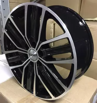 Диск колесный Carwel Джирим 218 7.5xR18 6x139.7 ET38 ЦО67.1 черный с полированной лицевой частью 98603