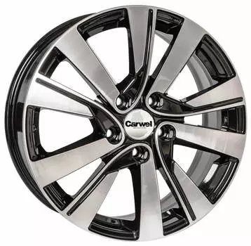 Диск колесный Carwel Гирвас 185 7xR17 5x114,3 ET48,5 ЦО66,1 черный с полированной лицевой частью 36598