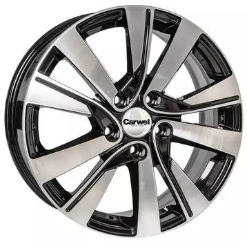 Диск колесный Carwel Гирвас 185 7xR17 5x114,3 ET53 ЦО67,1 черный с полированной лицевой частью 36606