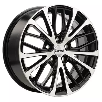 Диск колесный Carwel Инкан 1705 7xR17 5x114.3 ET45 ЦО67.1 чёрный глянцевый с полированной лицевой частью 032671