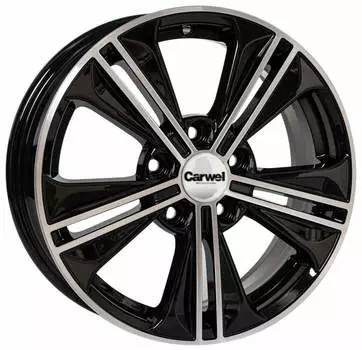 Диск колесный Carwel Исток 106 6xR16 5x114,3 ET47 ЦО67,1 черный с полированной лицевой частью 36487