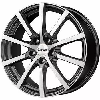 Диск колесный Carwel Кентавр 103 7xR17 5x108 ET50 ЦО63,35 черный с полированной лицевой частью 39610