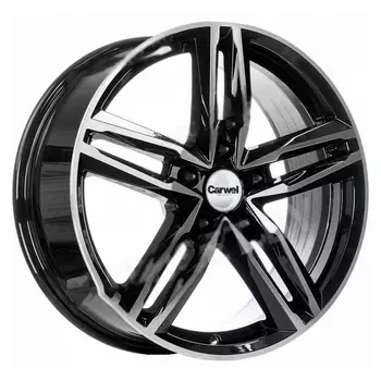 Диск колесный Carwel Малык 138 7xR17 5x114.3 ET47 ЦО66.1 черный глянцевый с полированной лицевой частью 098522