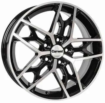Диск колесный Carwel Мооро 188 7,5xR17 5x114,3 ET50 ЦО67,1 черный с полированной лицевой частью 36629