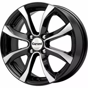 Диск колесный Carwel Омикрон 110 6xR15 4x108 ET45 ЦО63,35 черный с полированной лицевой частью 97205