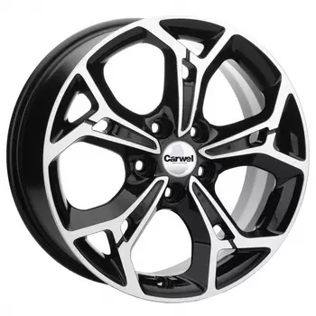 Диск колесный Carwel Синтур 1702 7xR17 5x114,3 ET48,5 ЦО67,1 черный глянцевый с полированной лицевой частью 95943