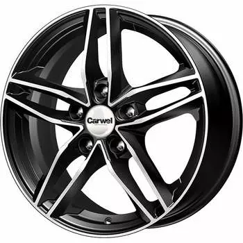 Диск колесный Carwel Тау 108 6,5xR16 5x108 ET43 ЦО67,1 черный с полированной лицевой частью 39747
