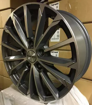 Диск колесный Carwel Тевриз 1611 6.5xR16 5x114.3 ET50 ЦО66.1 серый с полированной лицевой частью 97756