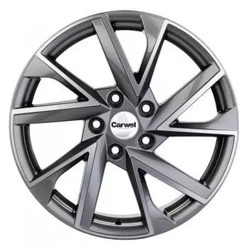 Диск колесный Carwel Тоджа 1714 7xR17 5x114.3 ET45 ЦО66.1 серый с полированной лицевой частью 97836