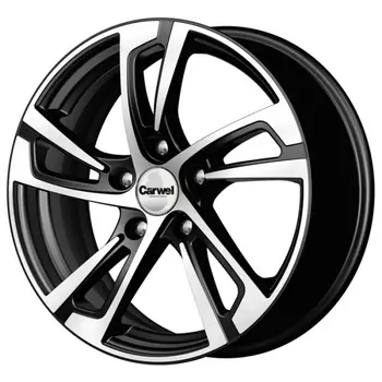 Диск колесный Carwel Вильент 128 6,5xR16 5x114,3 ET50 ЦО66,1 черный с полированной лицевой частью 36413