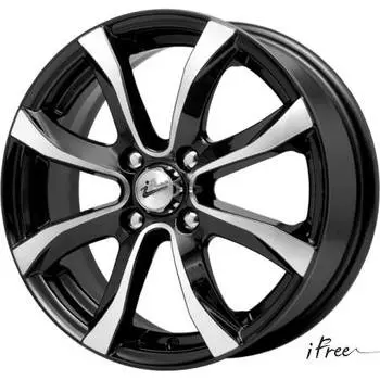 Диск колесный iFree Дайс 6xR15 4x100 ET45 ЦО67,1 черный глянцевый с полированной лицевой частью 265805